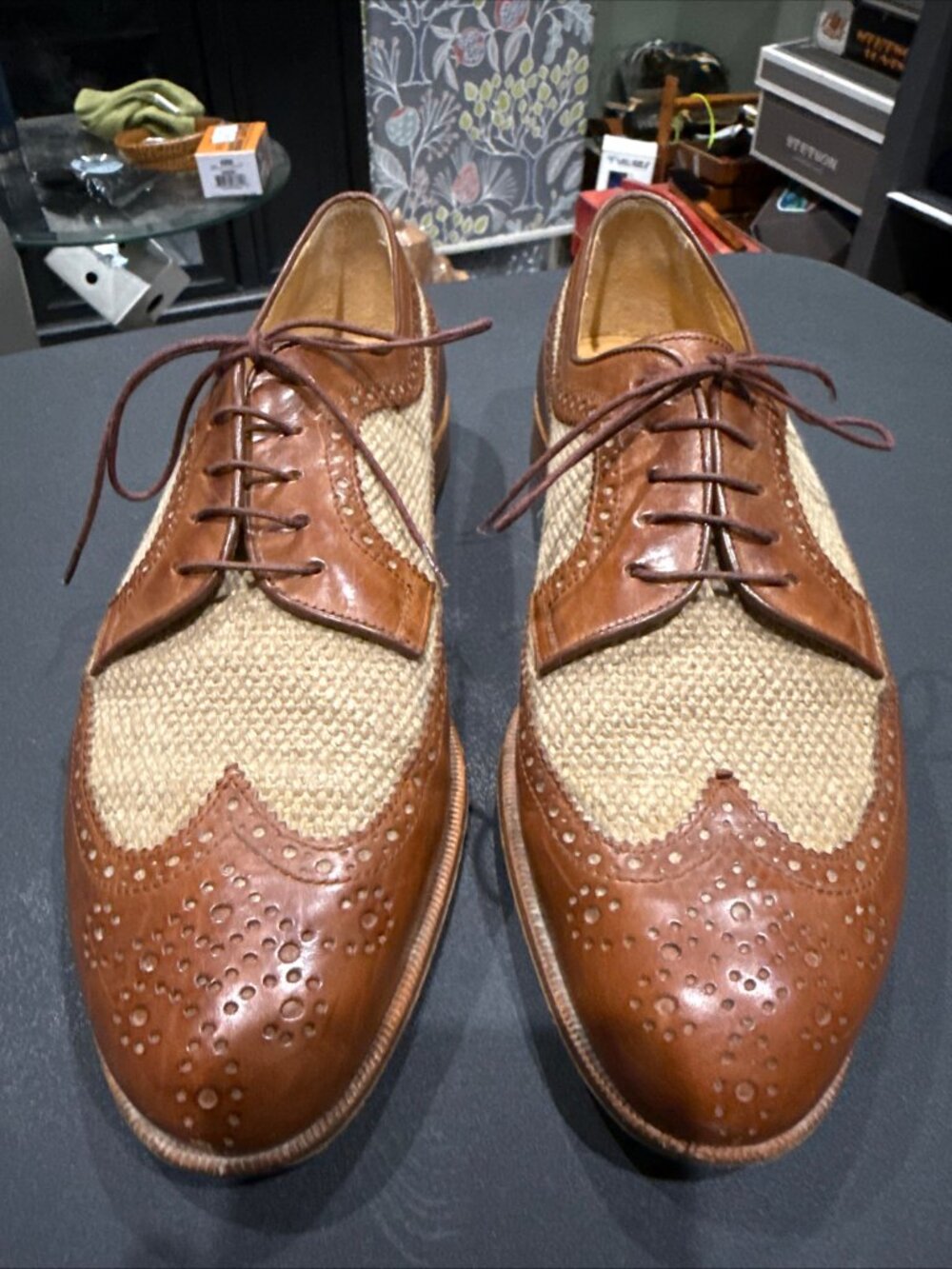 Wilson And Dean For Wilkes Bashford Mixed Medium Leather Oxford Men's Sz 10